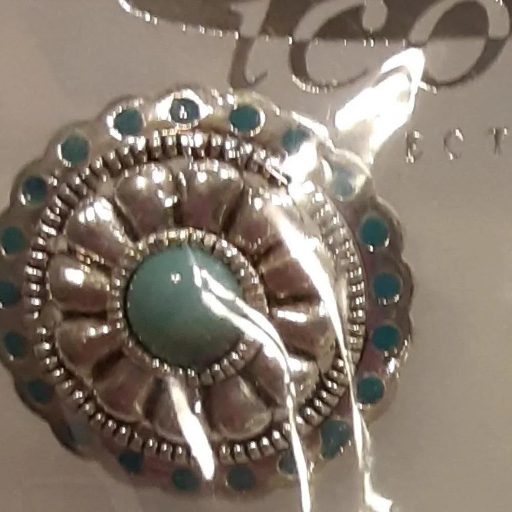 Round With Stones Earrings and Brooch New - Picture 4 of 4